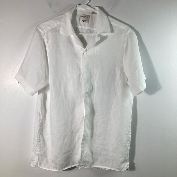 white linen button shirt /xl : 3X main image 0